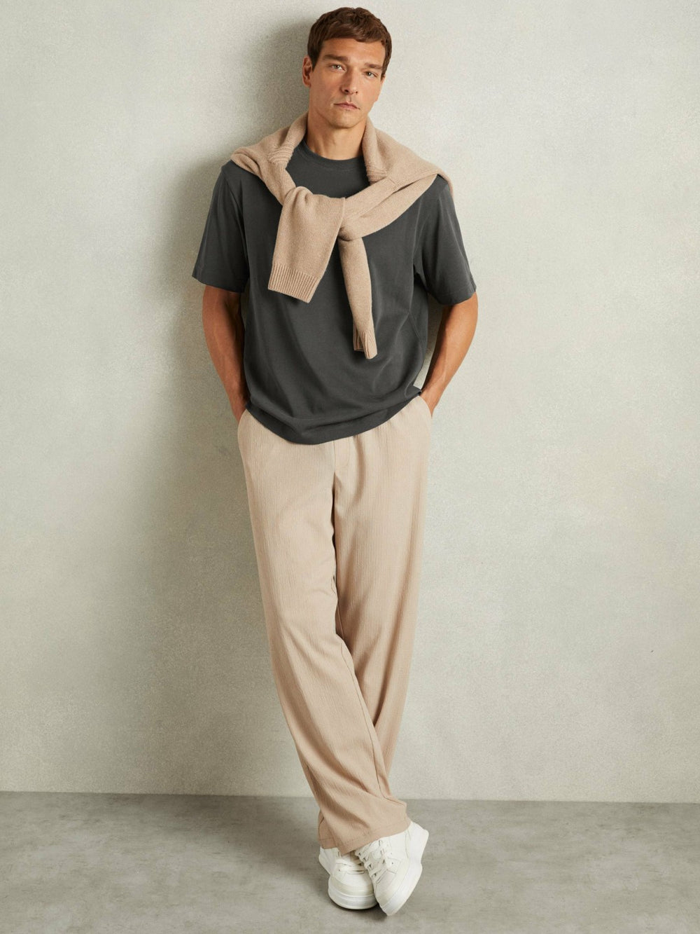 Cotton GarMenst-Dyed Oversized T-Shirt Washed Black | Mens