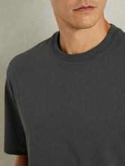 Cotton GarMenst-Dyed Oversized T-Shirt Washed Black | Mens