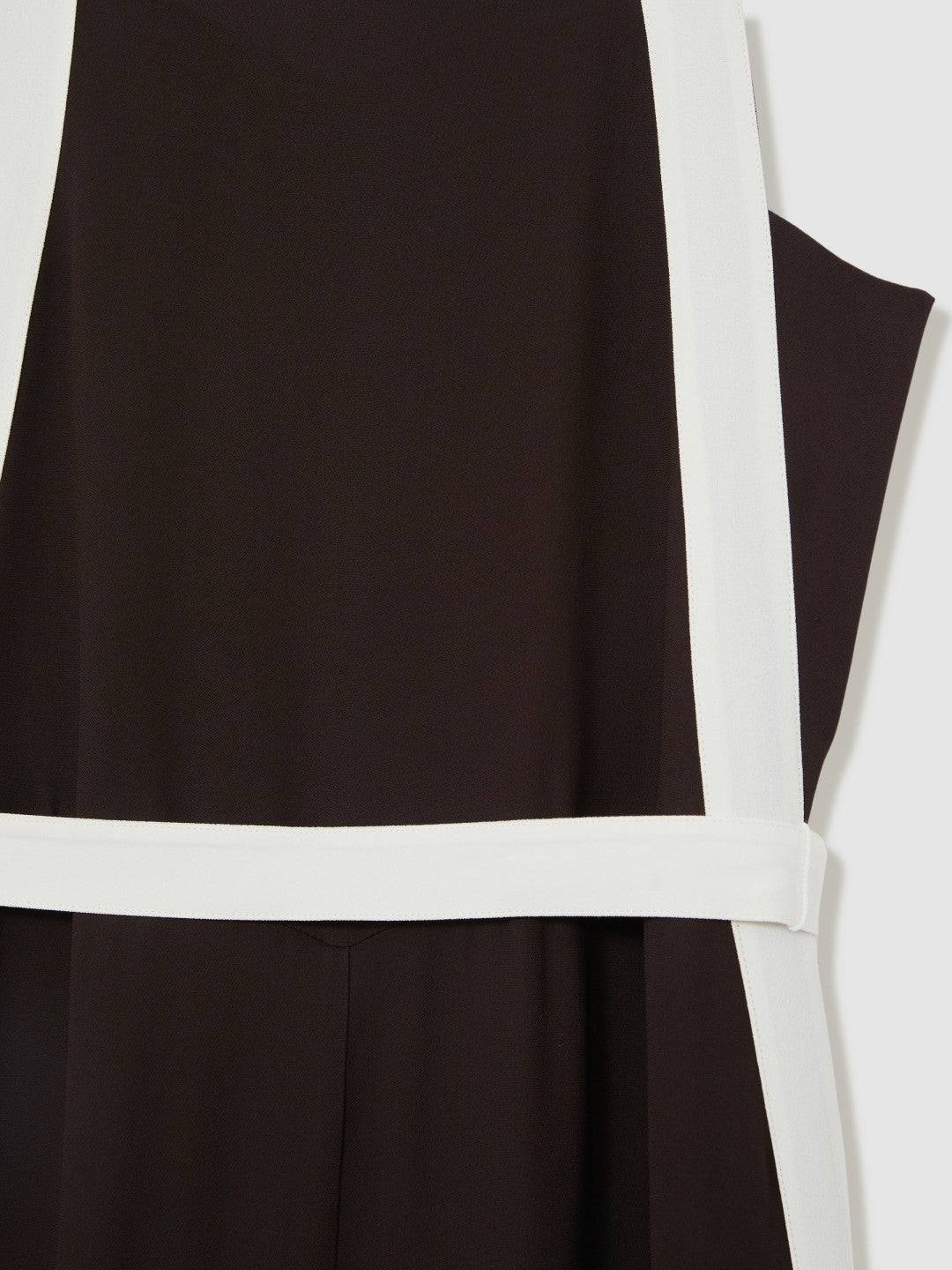 Colourblock Wide Leg Belted Jumpsuit Chocolate/Cream | Womens