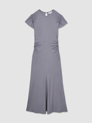 Modal Blend Ruched Jersey Dress Grey | Womens