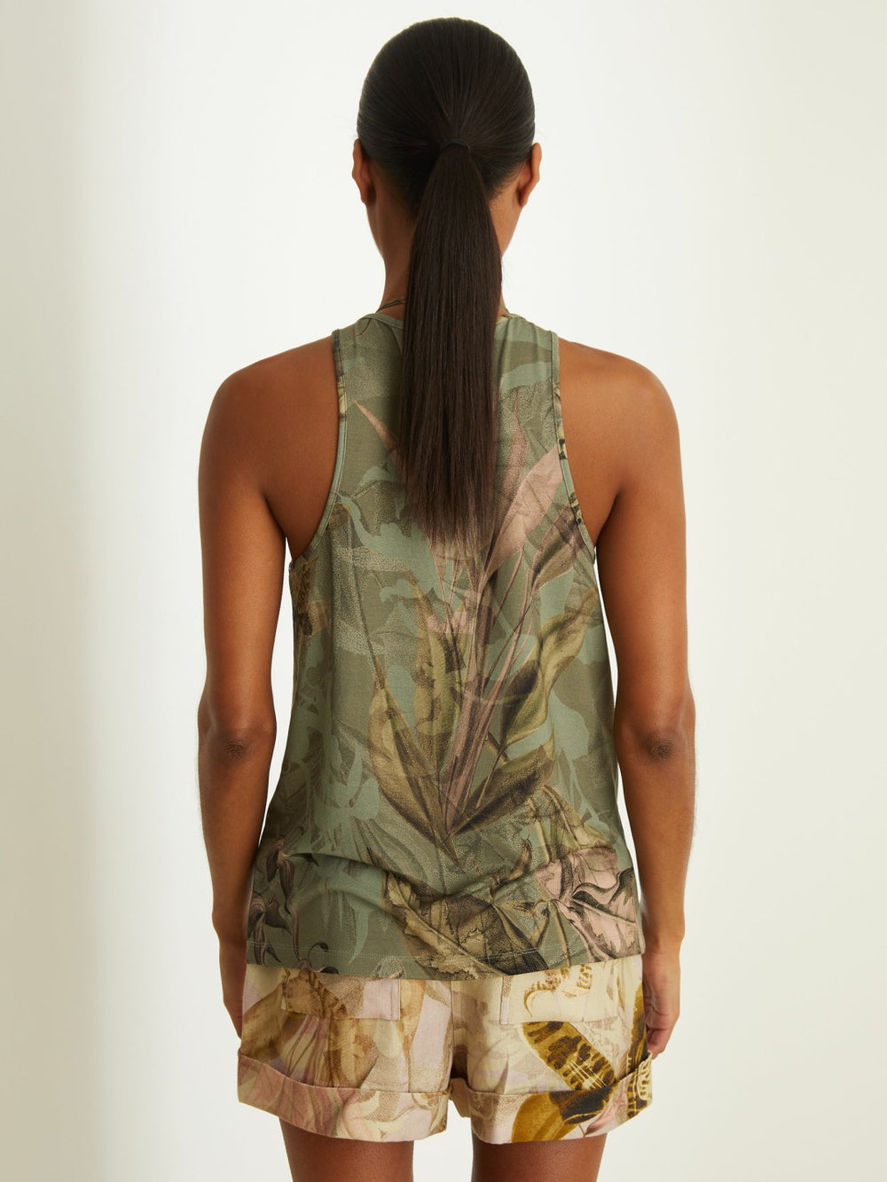 | NYBG Floral Scoop-Neck Vest Khaki | Womens