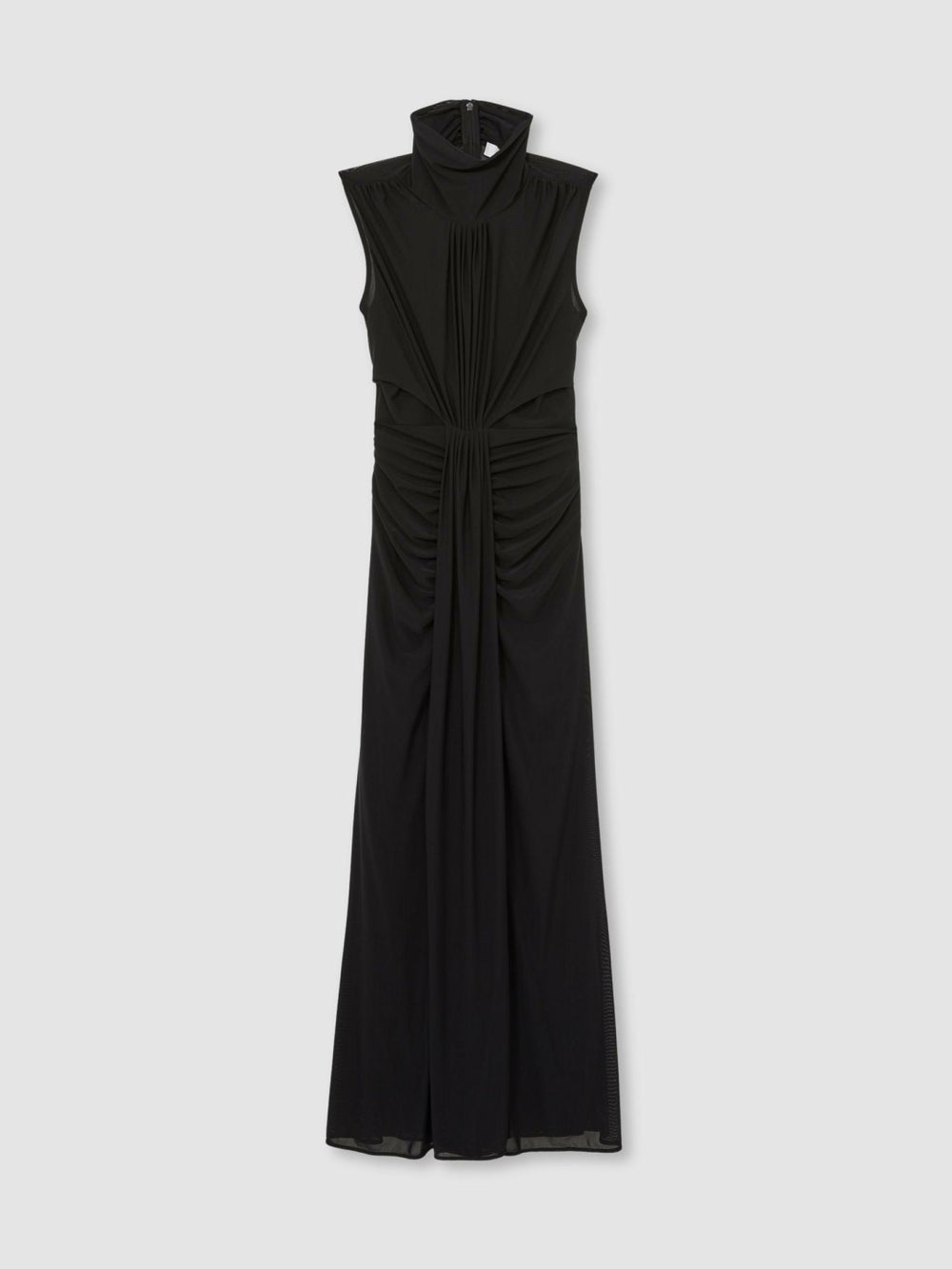 Sheer Ruched Maxi Dress Black | Womens