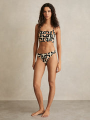 Chain Print Bikini Bottoms Brown/Cream | Womens