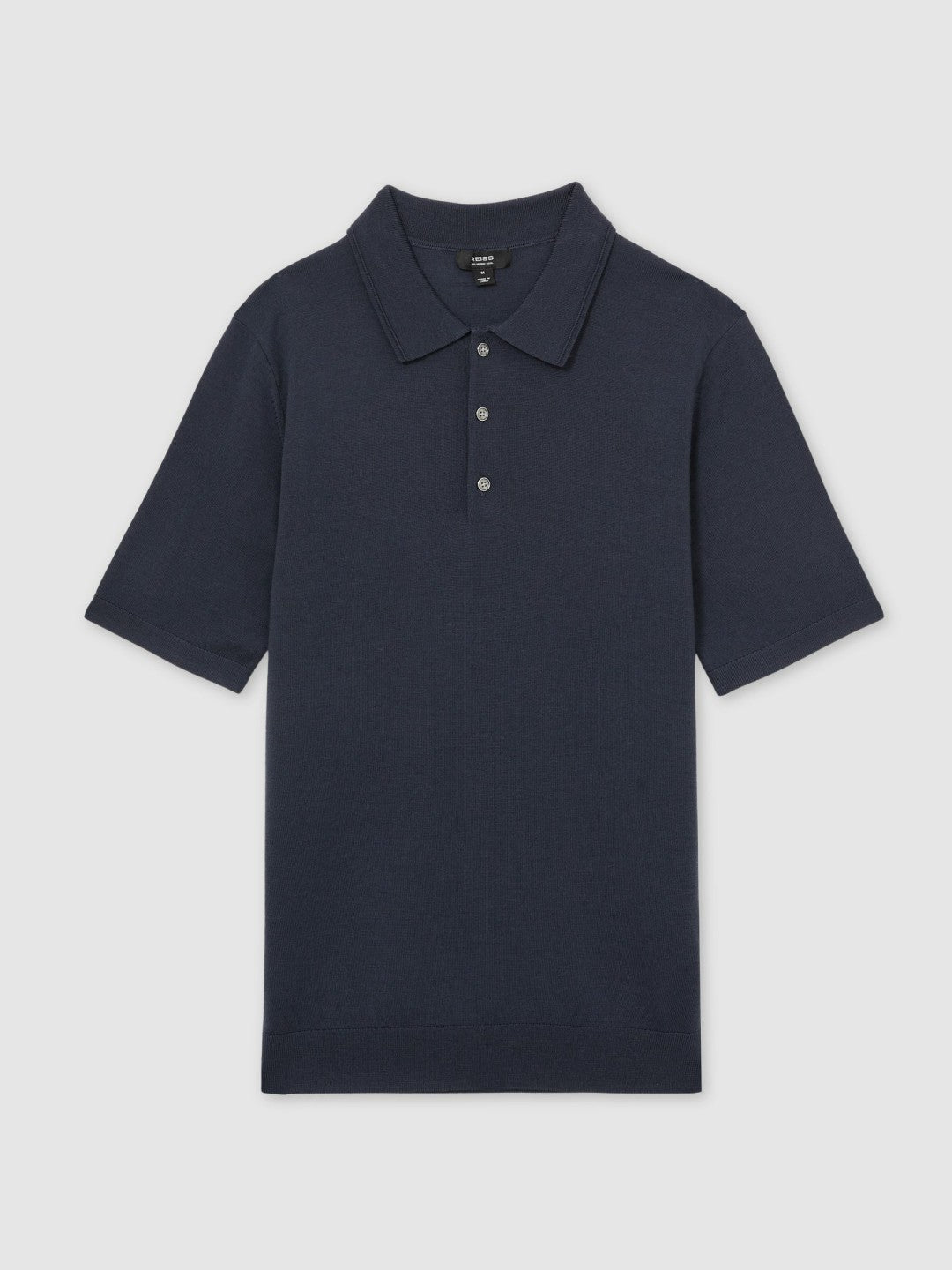 Merino Wool Short-Sleeve Polo Shirt Midnight Navy | Mens