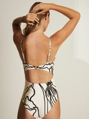 | NYBG Floral Graffiti Swimsuit Ivory | Womens