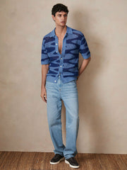 | Ché Wave Crochet Shirt Blue | Mens