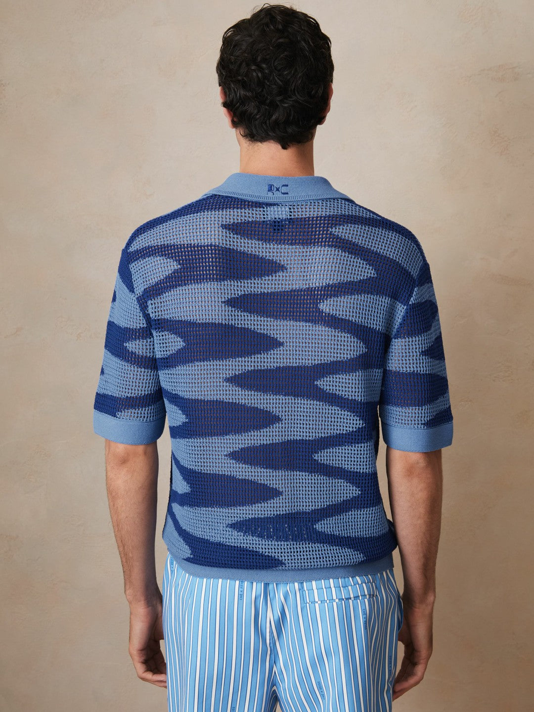 | Ché Wave Crochet Shirt Blue | Mens