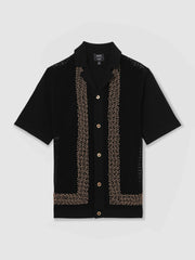 | Ché Beaded Crochet Shirt Black | Mens