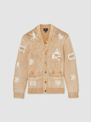 | Ché Motif-Embroidered Cardigan Camel | Mens