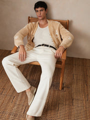 | Ché Motif-Embroidered Cardigan Camel | Mens