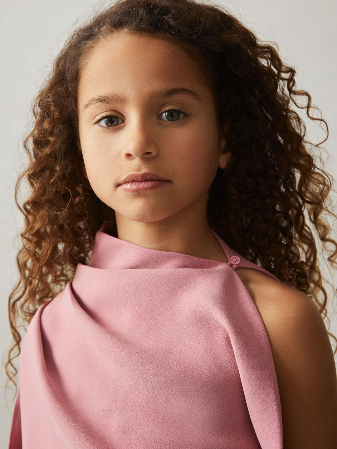 9-13 yrs One-Shoulder Draped Dress Pink | Children
