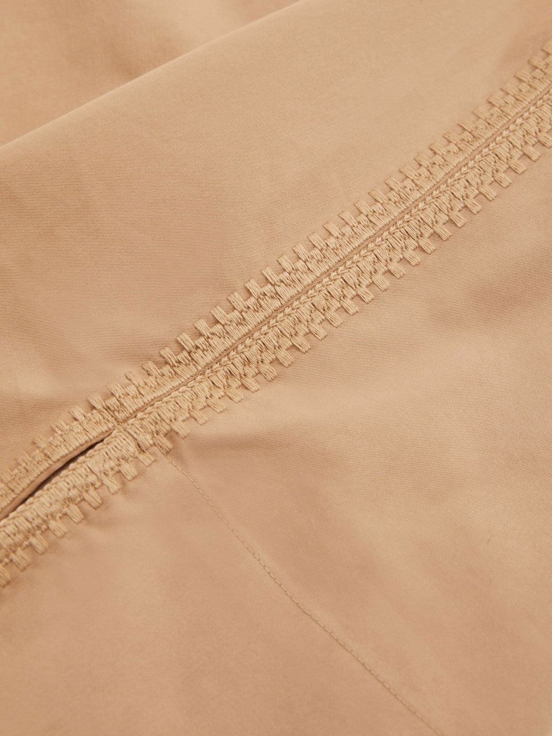 Cotton Blend Craft Stitch Collared Top Camel | Womens