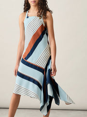 9-13 yrs Stripe-Print Handkerchief Dress Blue Print | Children