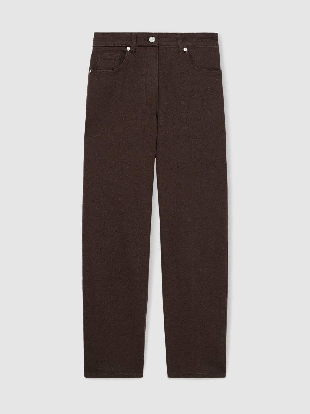 Petite Mid-Rise Straight-Leg Jeans Chocolate | Womens