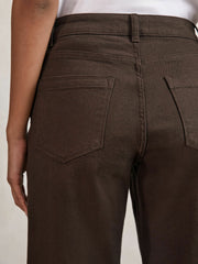 Petite Mid-Rise Straight-Leg Jeans Chocolate | Womens