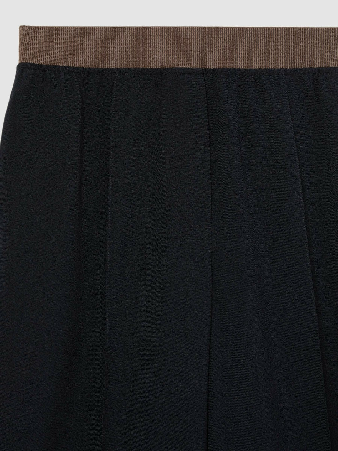 Petite Wide-Leg Elasticated-Waist Trousers Navy | Womens