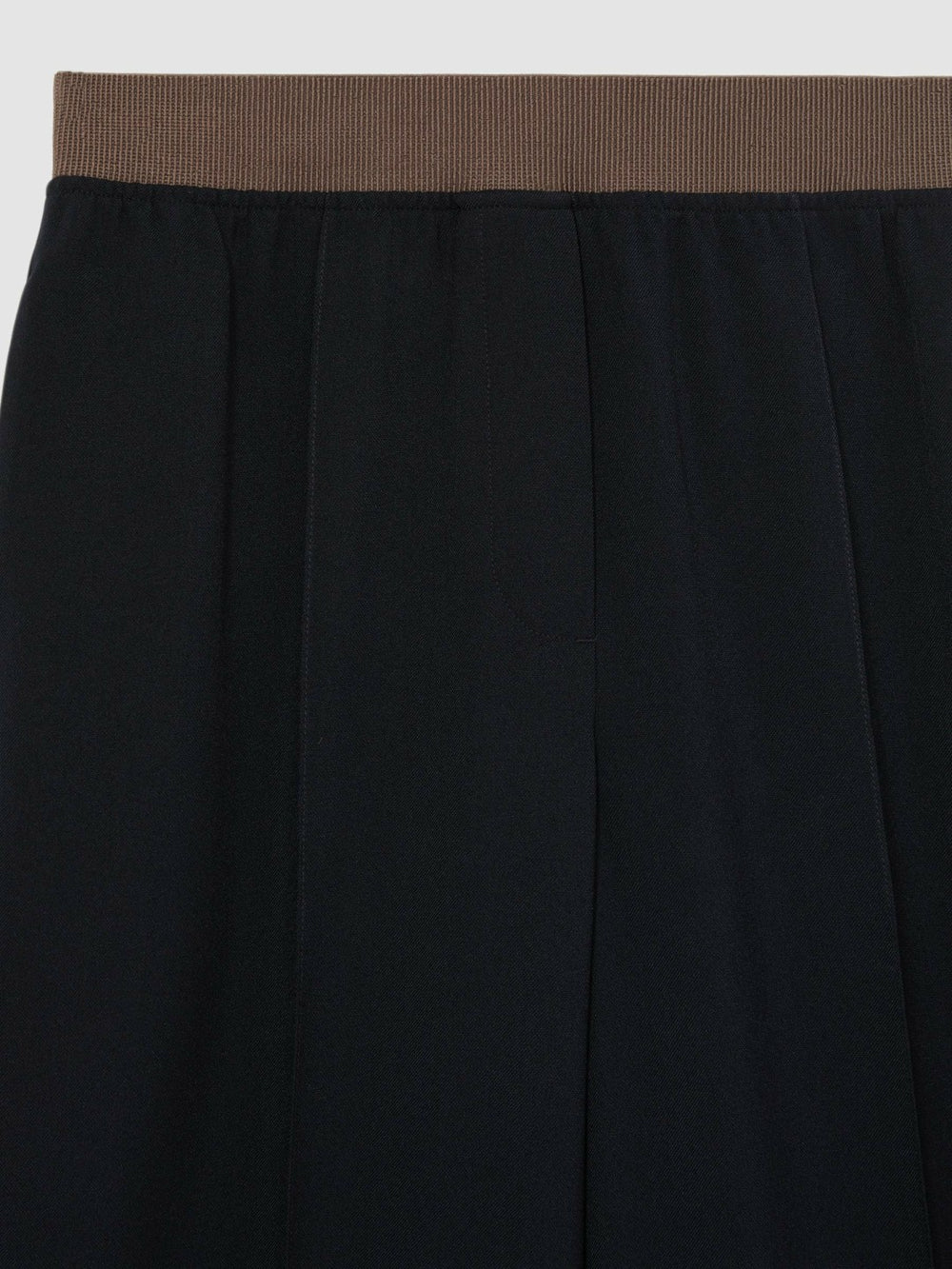 Petite Wide-Leg Elasticated-Waist Trousers Navy | Womens