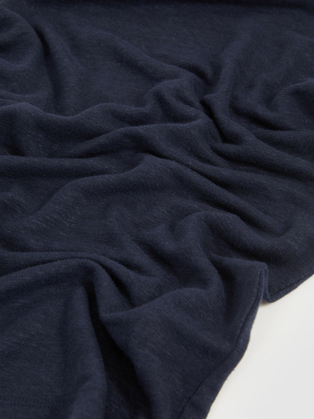 Linen Cap-Sleeve T-Shirt Navy | Womens