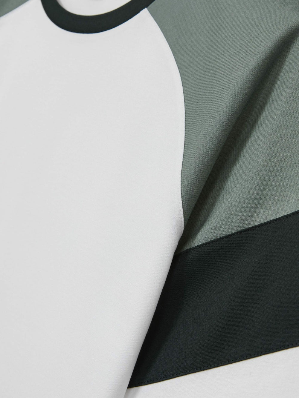 Mercerised-Cotton Colourblock T-Shirt White/Sage | Mens