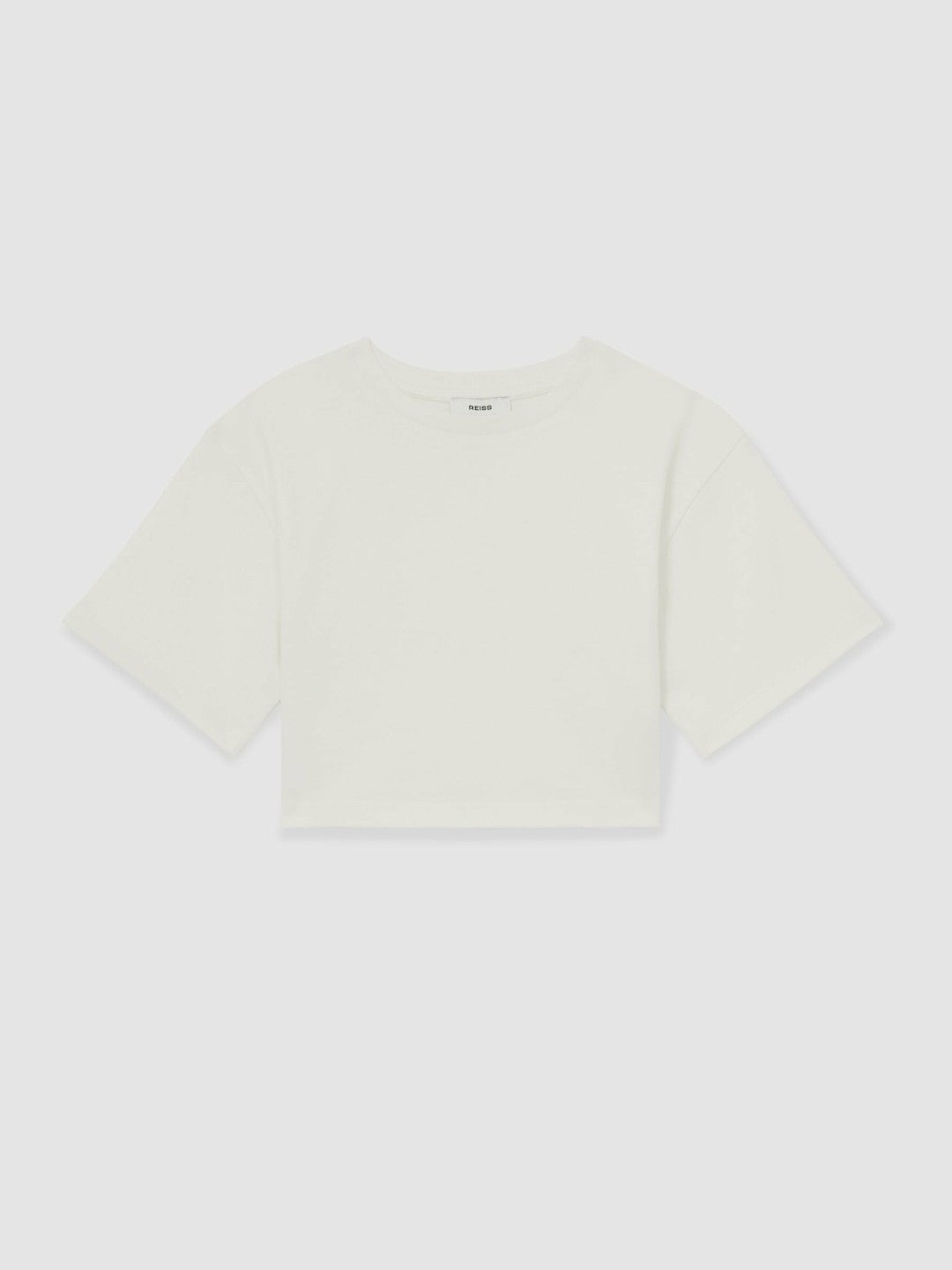 9-13 yrs Oversize Cotton Cropped T-Shirt Ivory | Children
