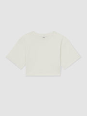 4-9 yrs Oversize Cotton Cropped T-Shirt Ivory | Children