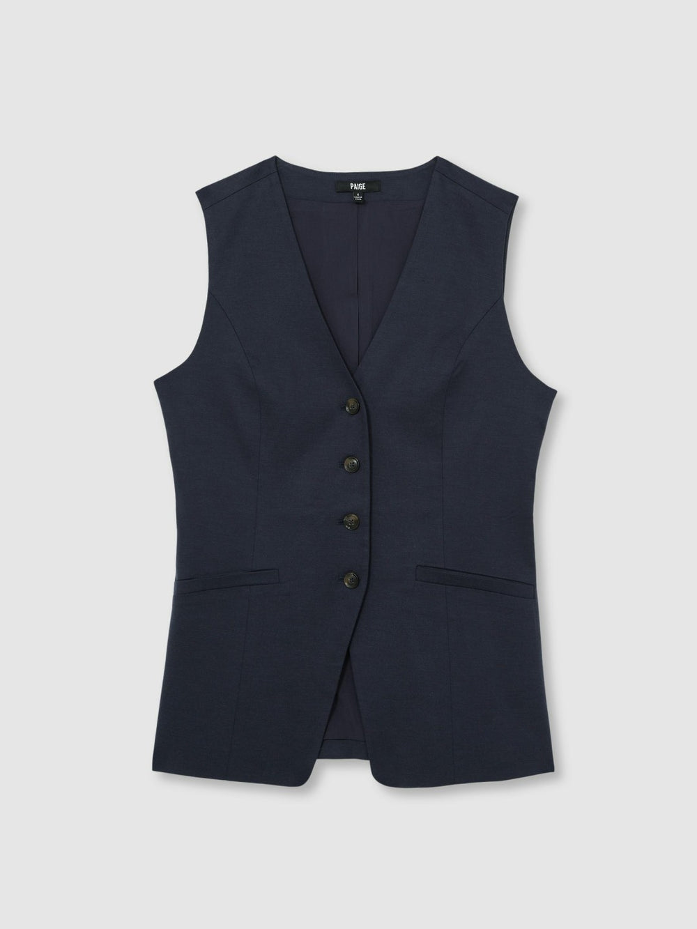 Paige Button-Through Vest Dark Ink Blue | Womens