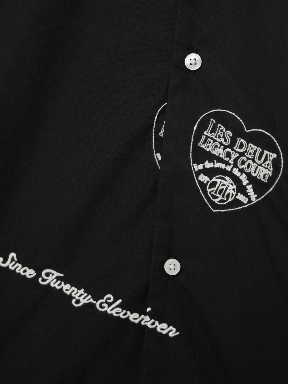 Les Deux Cotton Embroidered Shirt Black Print | Mens