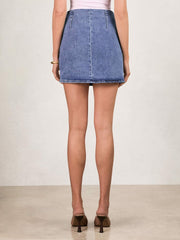 Denim Mini Skirt Indigo Blue | Womens