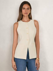 Luxe Suiting Vest Cream | Womens