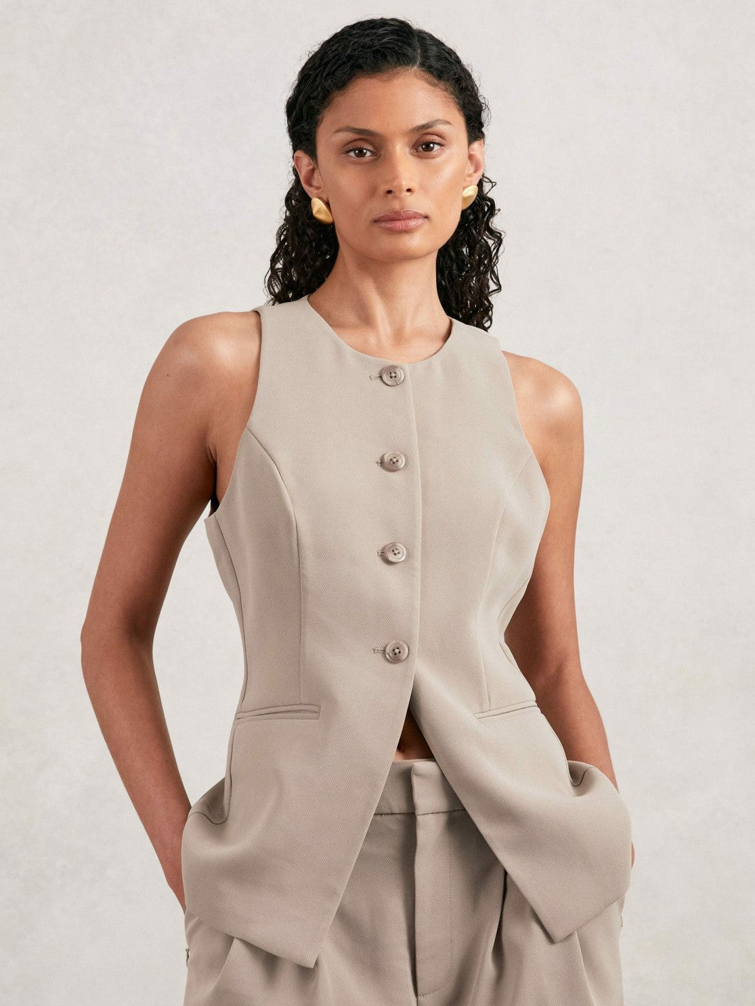 Luxe Suiting Vest Beige | Womens