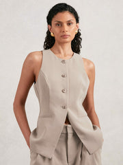 Luxe Suiting Vest Beige | Womens