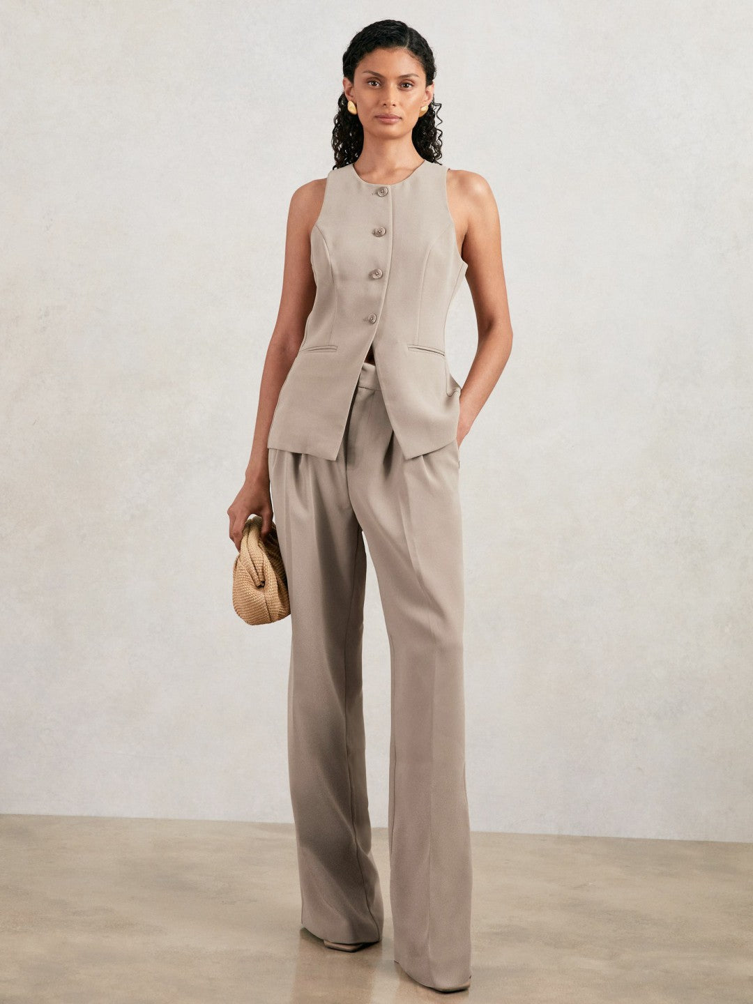 Luxe Suiting Vest Beige | Womens