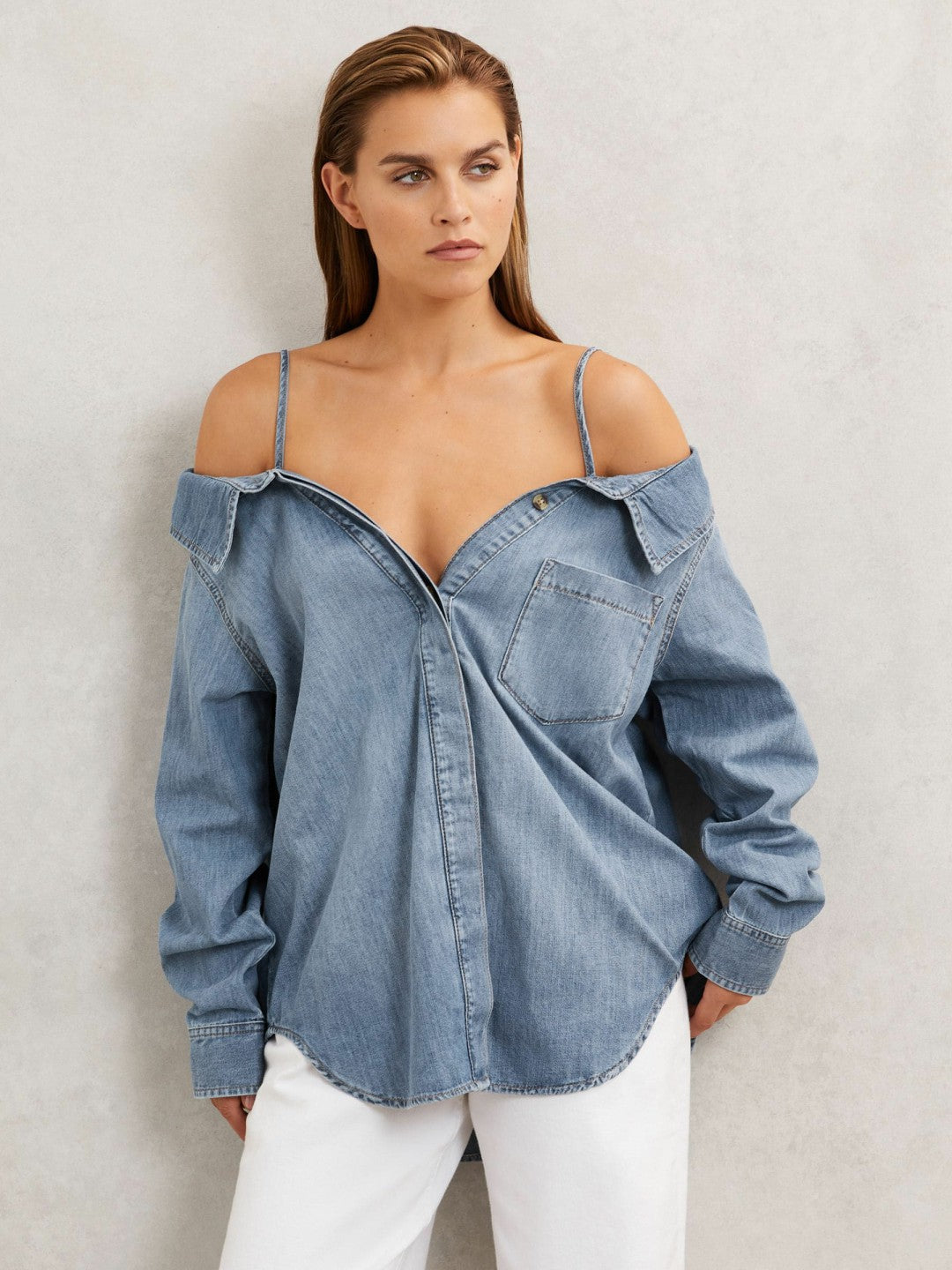100% Cotton Shirt Indigo Blue | Womens
