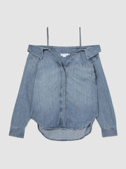 100% Cotton Shirt Indigo Blue | Womens