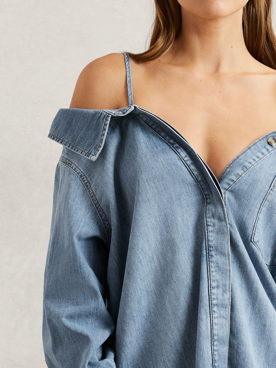 100% Cotton Shirt Indigo Blue | Womens