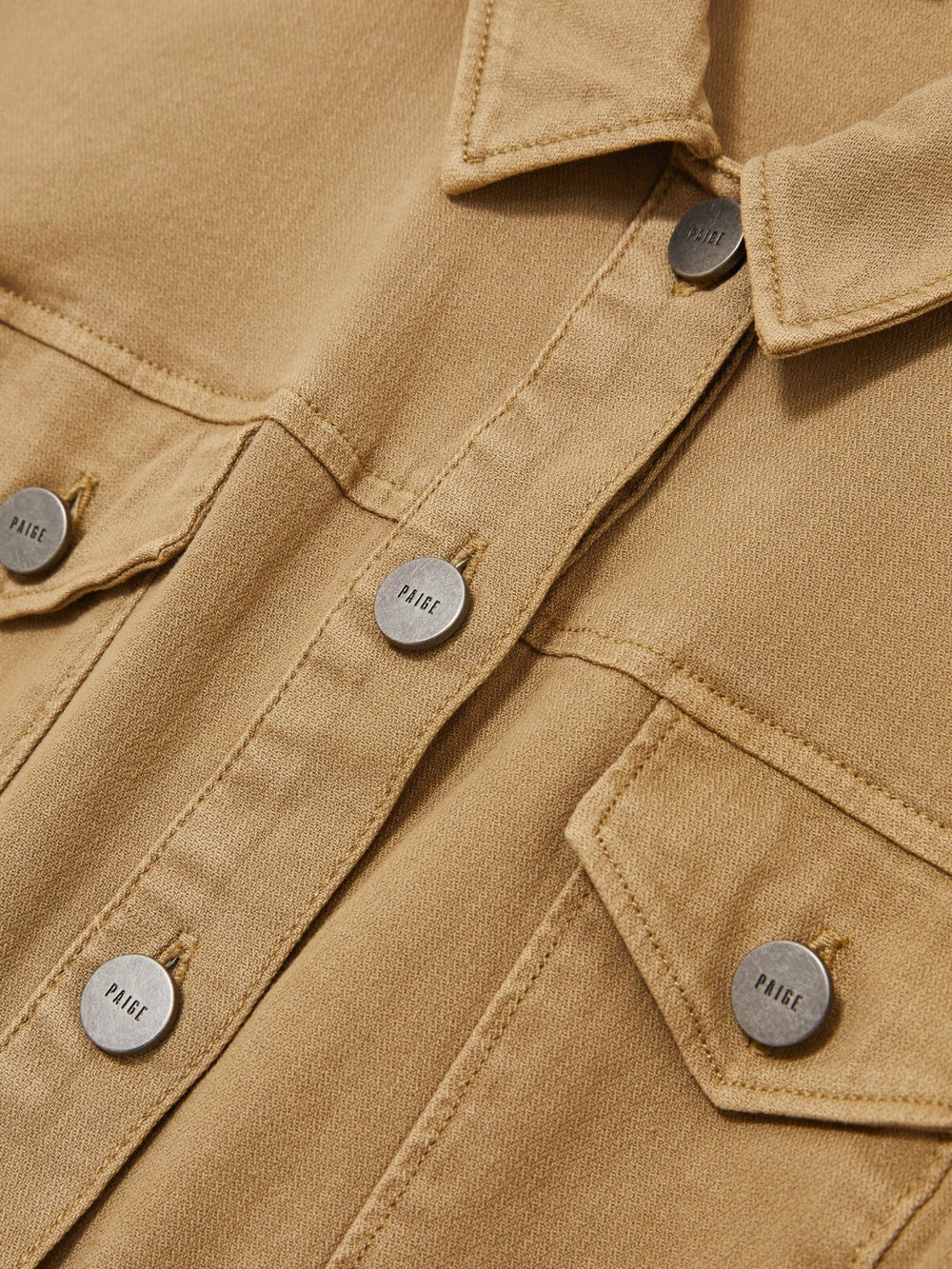 Paige Fern Beige Denim Button Through Mini Dress Fern Beige | Womens