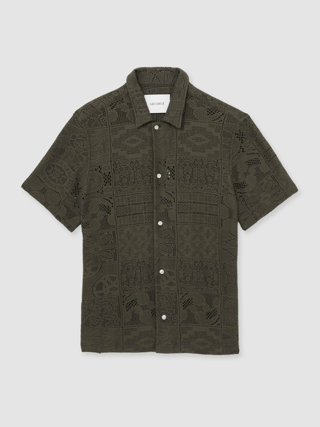 Les Deux Blend Lace Shirt Olive Green | Mens