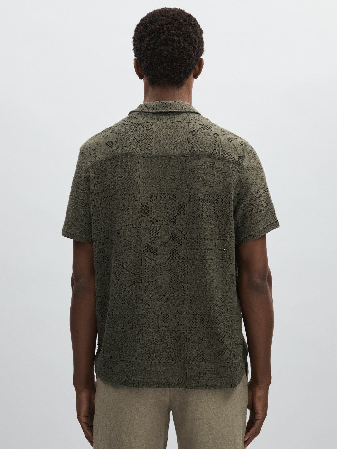 Les Deux Blend Lace Shirt Olive Green | Mens