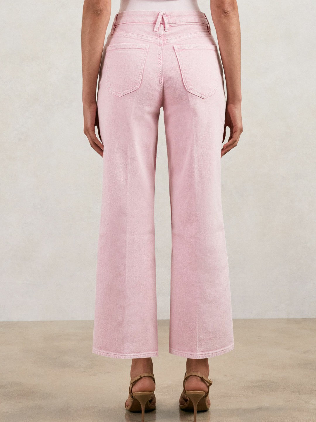 Cropped Palazzo Jeans Rose Pink | Womens