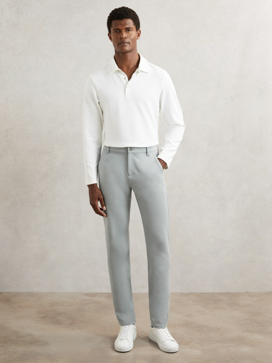 Paige Slim-Fit Stretch Trousers Moon Shadow Blue | Mens