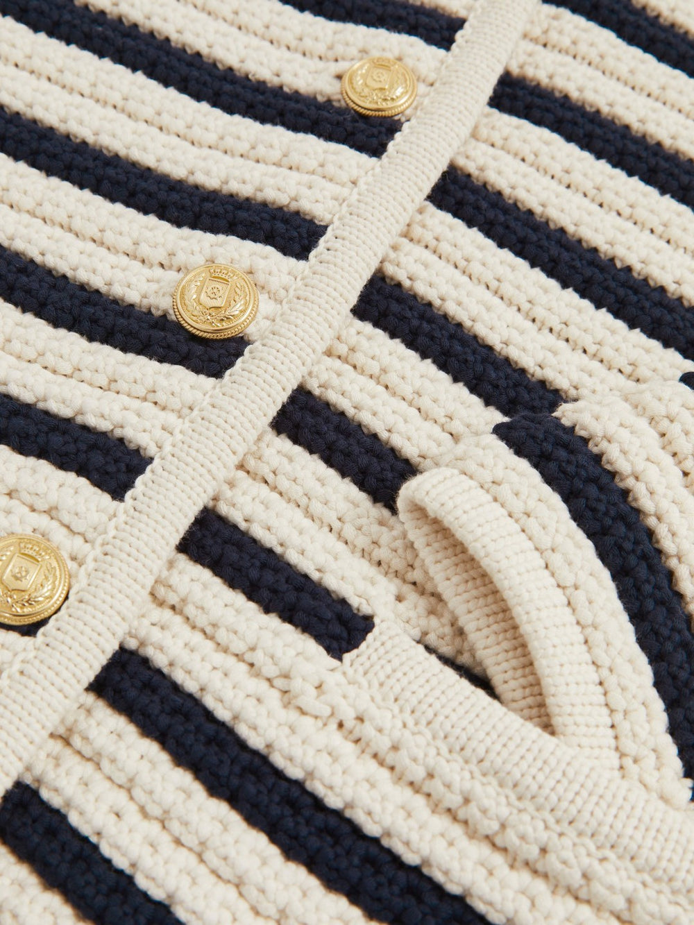 Paige Ivory Textured Knit Stripe Cardigan Ivory | Womens