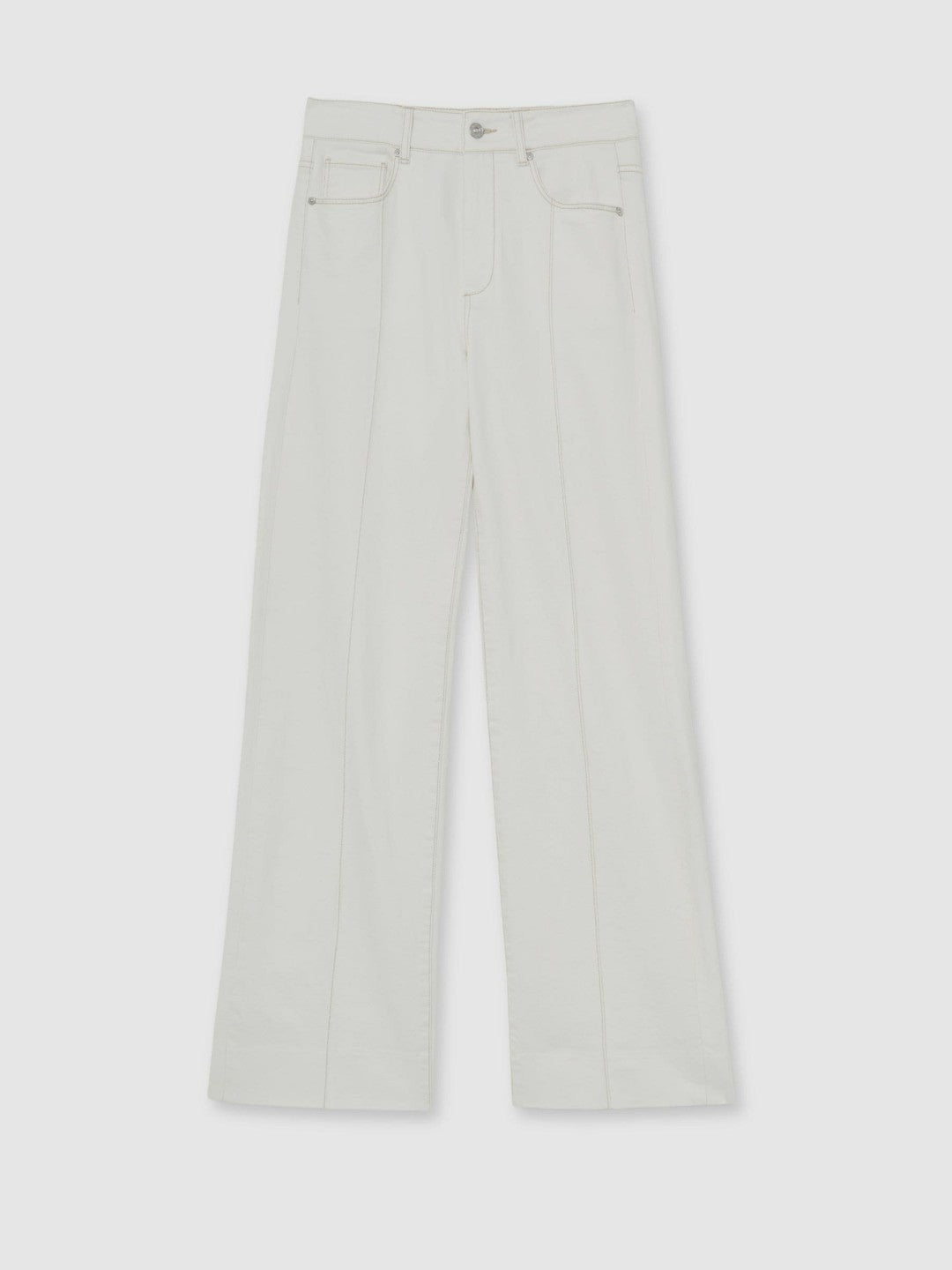 Paige Ecru Wide Leg Pintuck Jeans Ecru | Womens