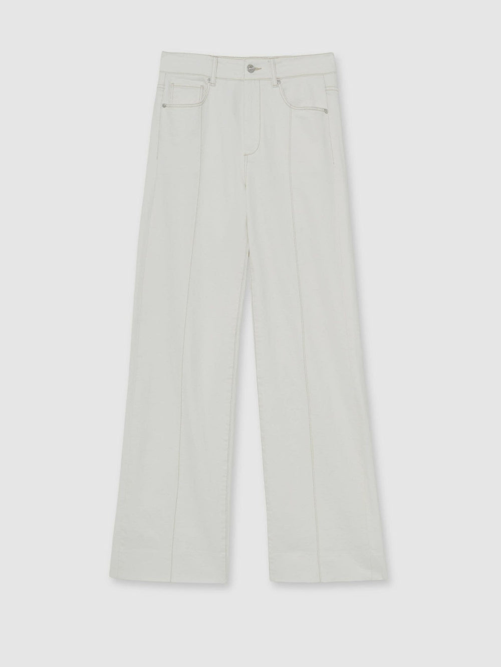 Paige Ecru Wide Leg Pintuck Jeans Ecru | Womens