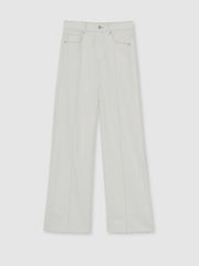 Paige Ecru Wide Leg Pintuck Jeans Ecru | Womens