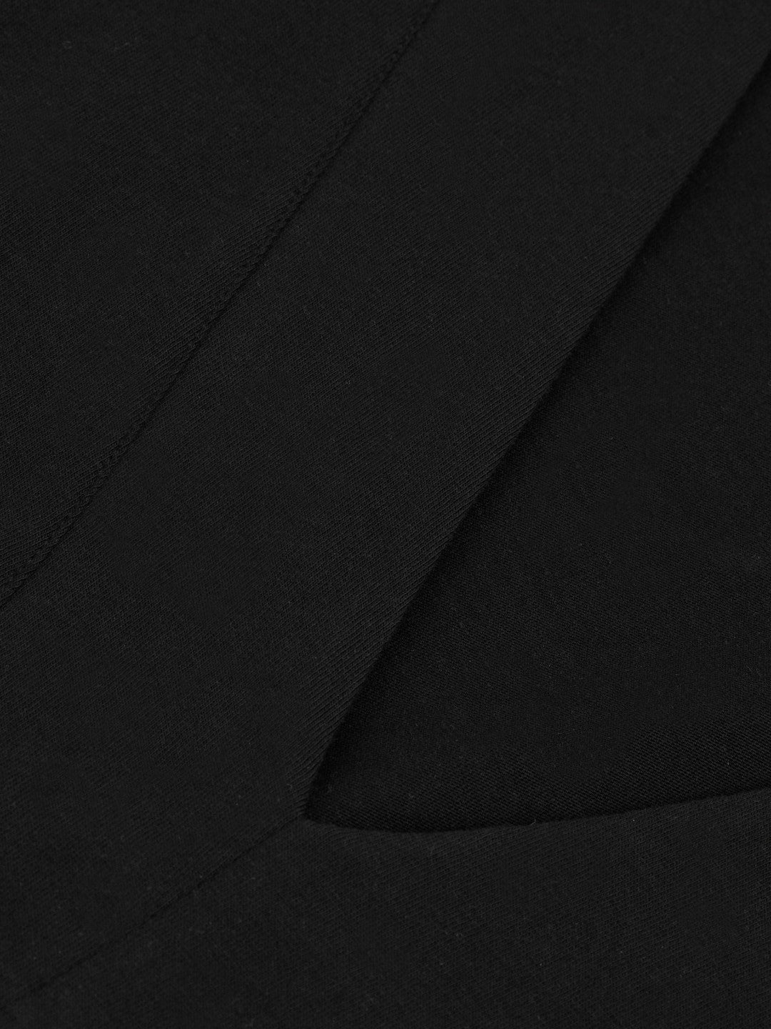 Cotton Shoulder-Pad V-Neck Top Black | Womens