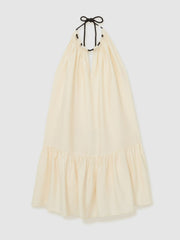 Halterneck Beach Cover-Up Swing Dress Cream | Womens