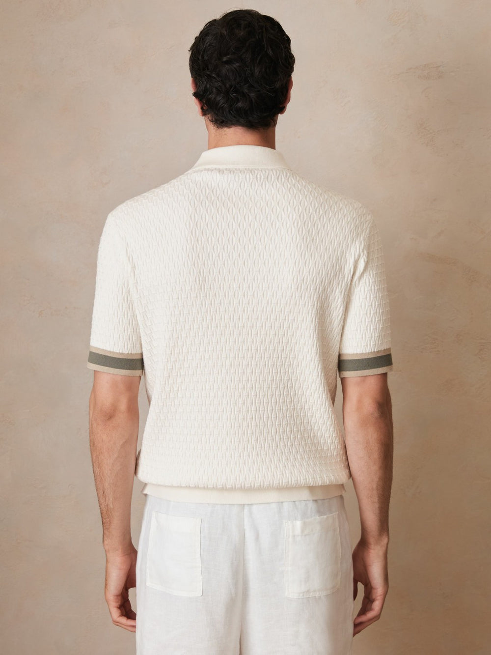 | Ché Textured Cuff-Trim Shirt White | Mens