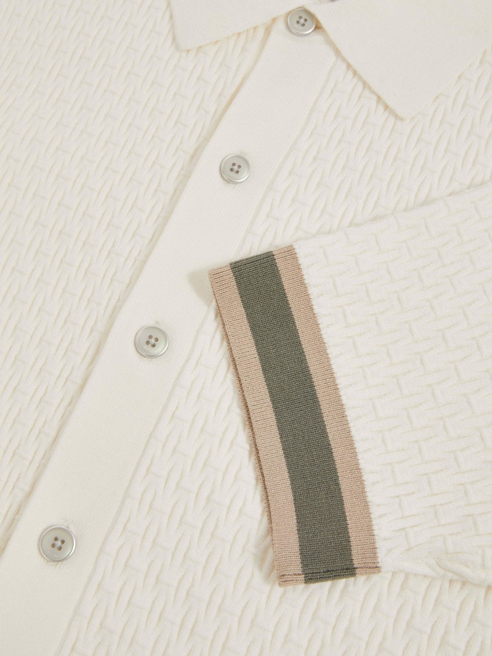 | Ché Textured Cuff-Trim Shirt White | Mens