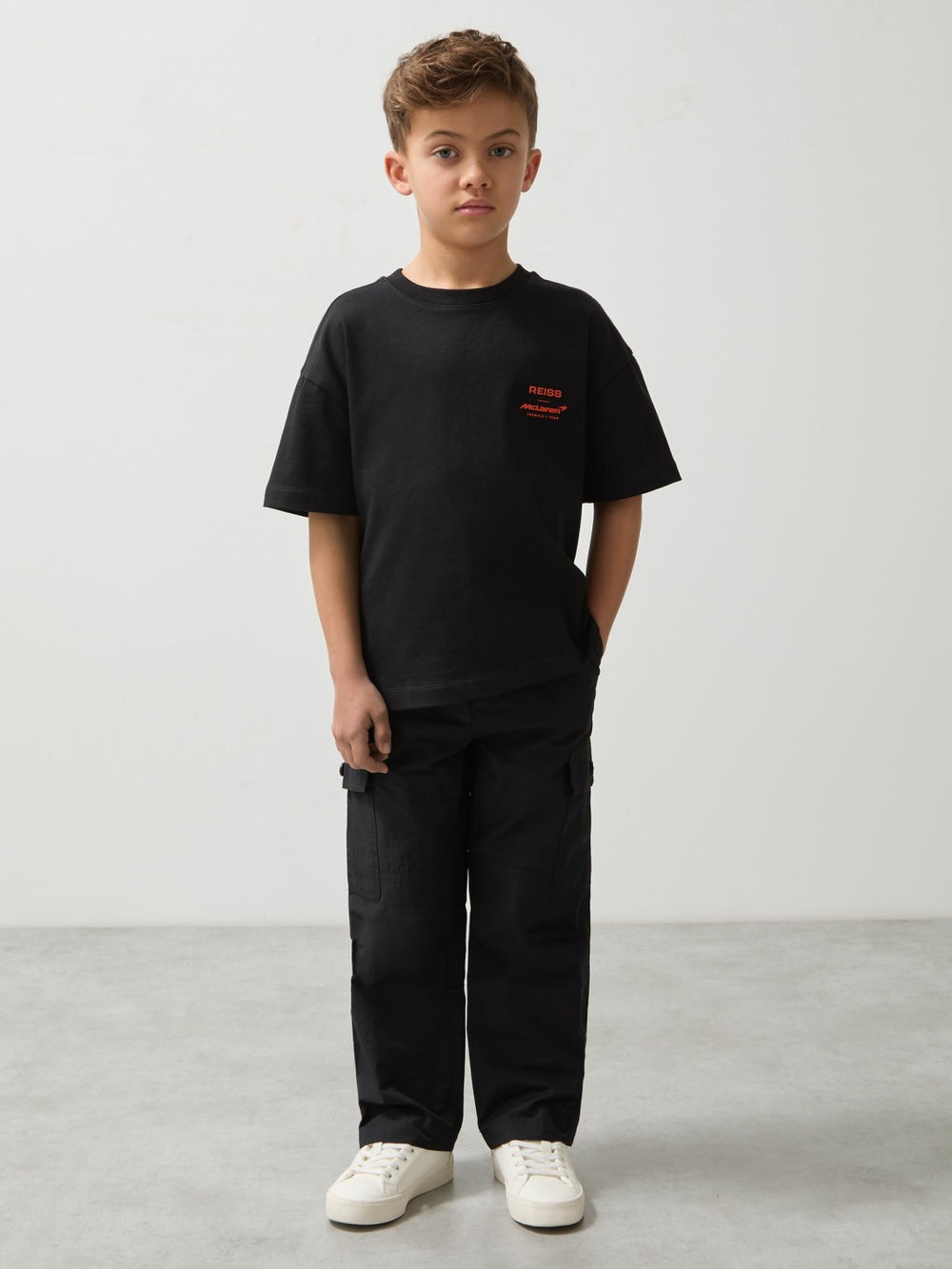 3-9 yrs Unisex Fit Oversized McLaren F1 Team Tyre T-Shirt Black | Children