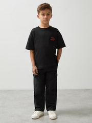 3-9 yrs Unisex Fit Oversized McLaren F1 Team Tyre T-Shirt Black | Children